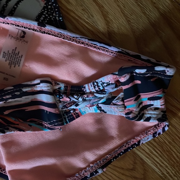 Pink Patterned Bathing Suit Brand: Tini Bikini Swimwear Size: XS (Top & Bottom) - Picture 5 of 9